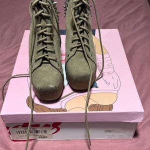 Nasty Gal Olive Lace Up Boots